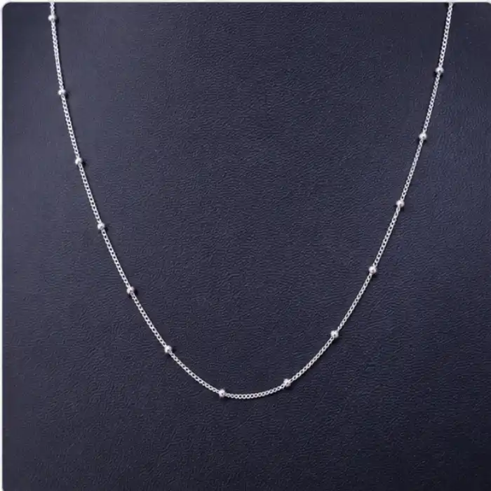 Gyary Dainty Bead Station Silver Chain for Women
