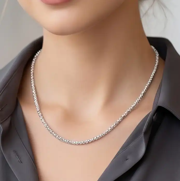 Gyary Radiance Silver Sparkle Chain for Women
