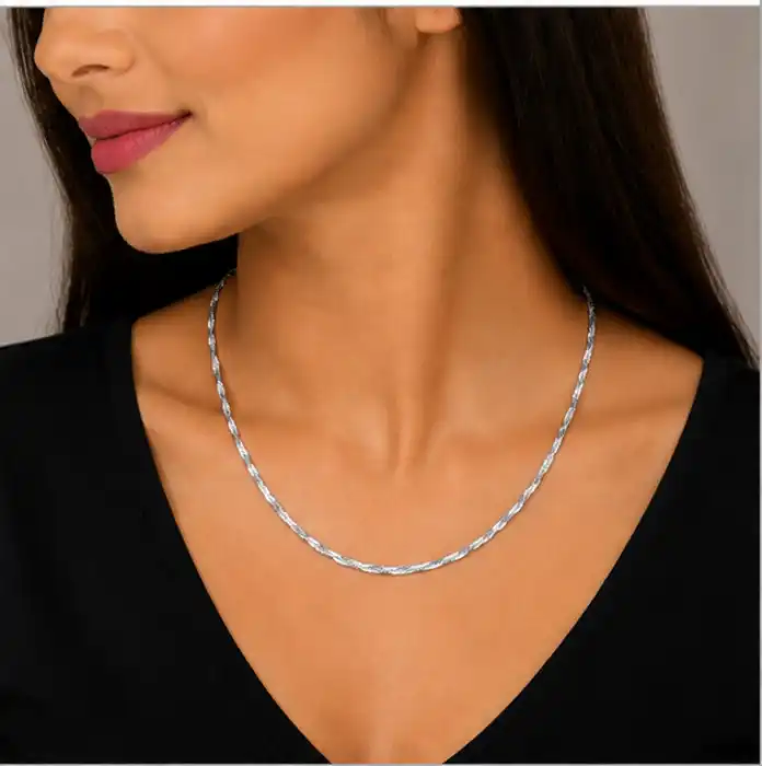 Gyary Luxe Diamond-Cut Silver Chain for Women
