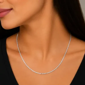 Gyary Stellar Diamond-Cut Silver Chain for Women