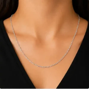 Gyary Classic Oval Link Silver Chain for Women