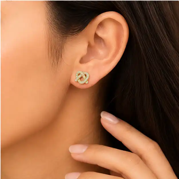 Gyary Infinity Sparkle Stud Earrings