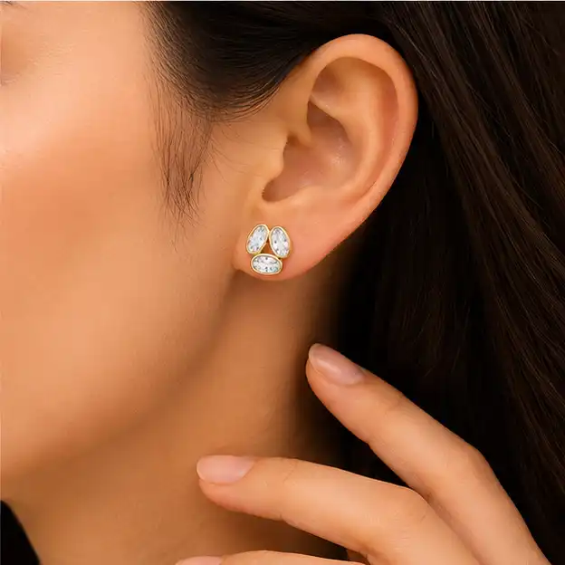 Gyary Trio Sparkle Stud Earrings