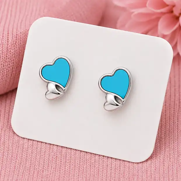 Gyary Ocean Heart Stud Earrings