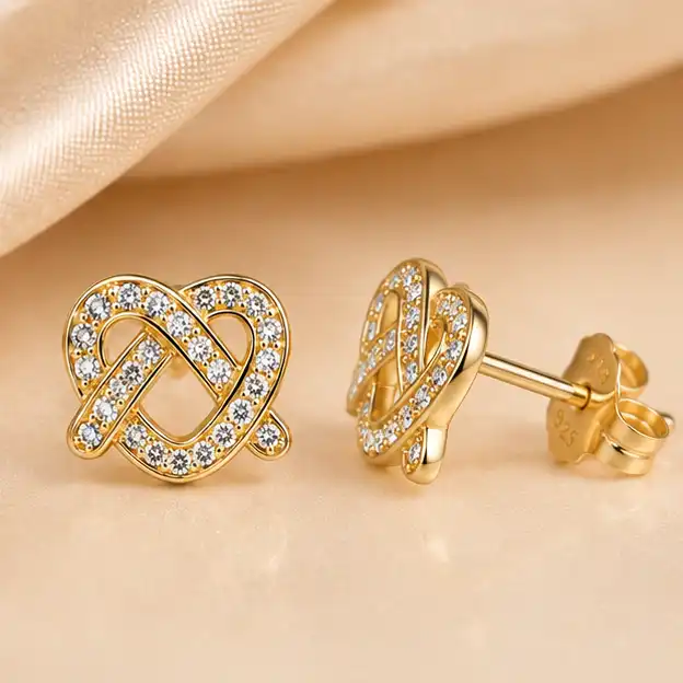 Gyary Infinity Sparkle Stud Earrings