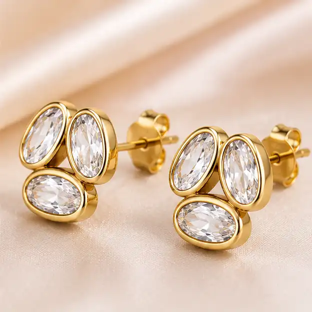 Gyary Trio Sparkle Stud Earrings