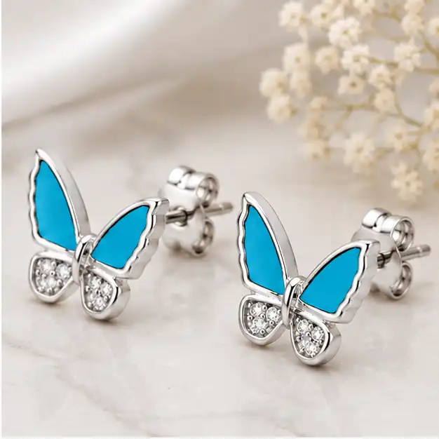 Gyary Azure Butterfly Stud Earrings