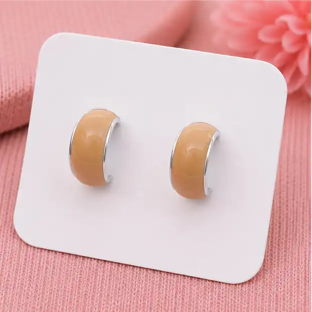 Gyary Peach Luxe Hoop Stud Earrings