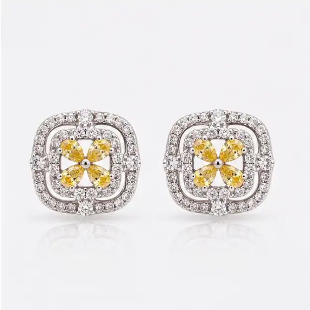 Gyary Golden Blossom Stud Earrings