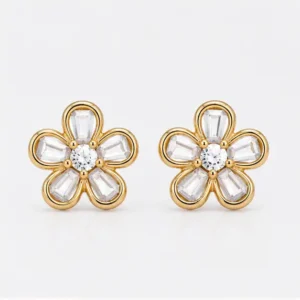 Gyary Daisy Bloom Stud Earrings