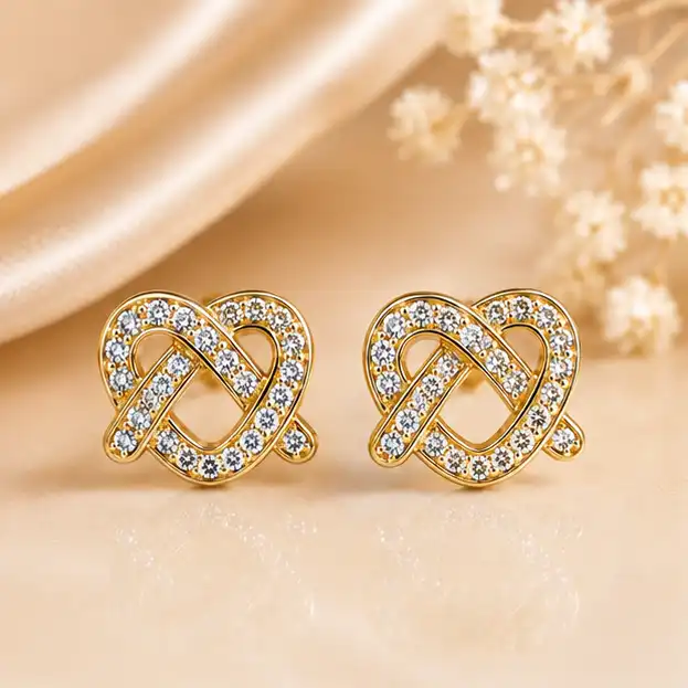 Gyary Infinity Sparkle Stud Earrings