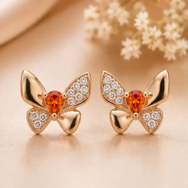 Gyary Flutter Charm Butterfly Stud Earrings