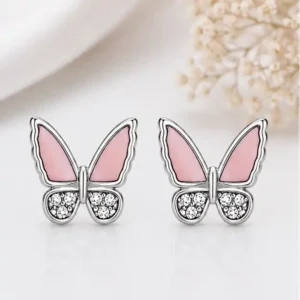 Gyary Blush Butterfly Stud Earrings