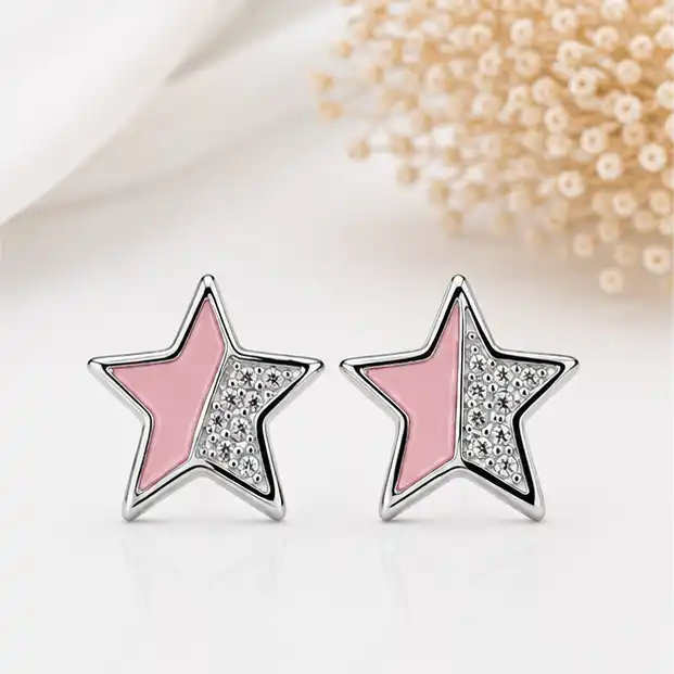Gyary Blush Star Stud Earrings