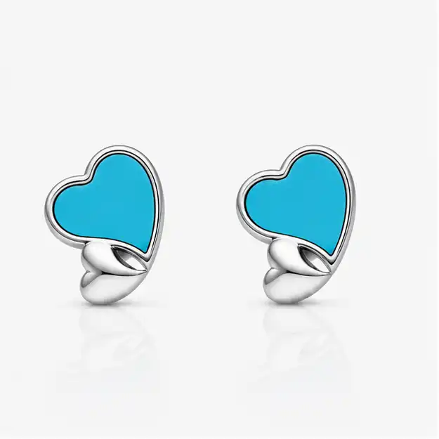 Gyary Ocean Heart Stud Earrings