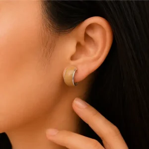 Gyary Peach Luxe Hoop Stud Earrings