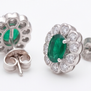 Gyary Emerald Bloom Stud Earrings