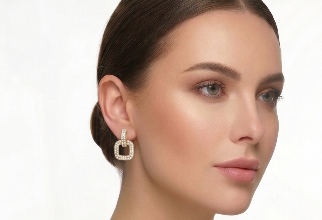 Gyary Luxe Link Stud Earrings