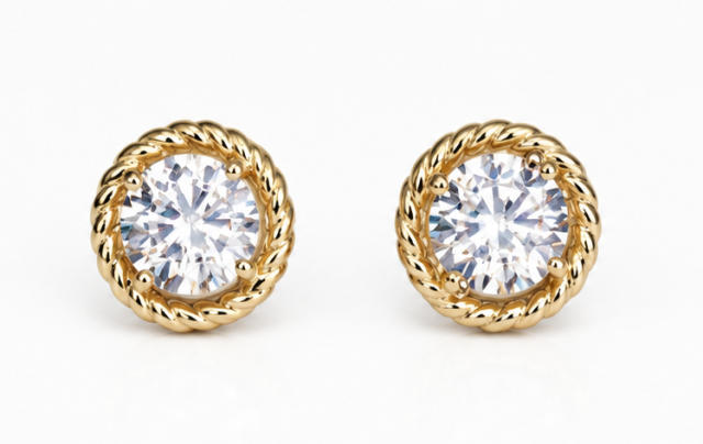 Gyary Classic Solitaire Stud Earrings
