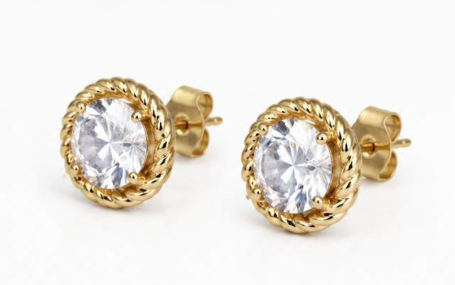 Gyary Classic Solitaire Stud Earrings