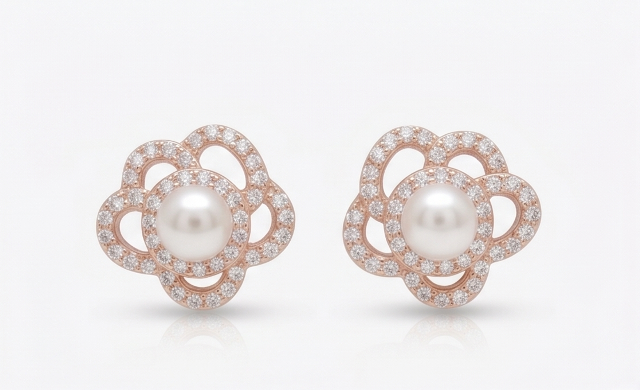 Gyary Pearl Bloom Stud Earrings