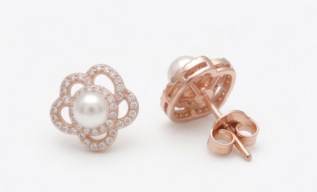 Gyary Pearl Bloom Stud Earrings