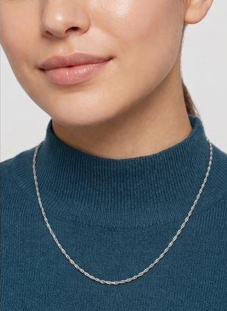 Gyary Twisted Sparkle Silver Chain for Women