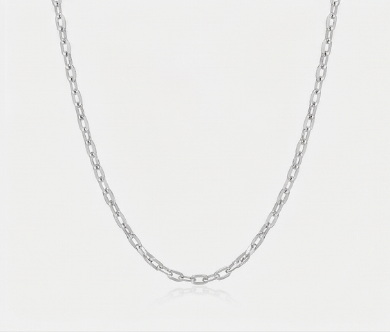 Gyary Classic Oval Link Silver Chain for Women