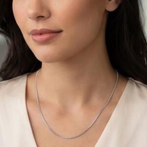 Gyary Classic Silver Curb Chain for Women