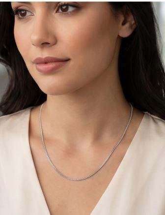 Gyary Classic Silver Curb Chain for Women