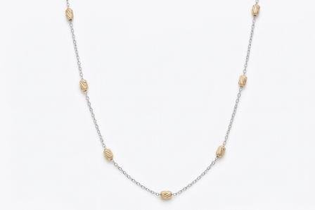 Gyary Sterling Silver Beaded Station Chain for Women