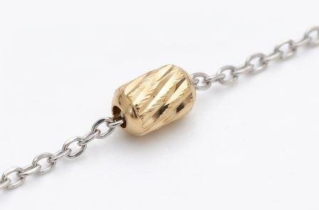 Gyary Sterling Silver Beaded Station Chain for Women