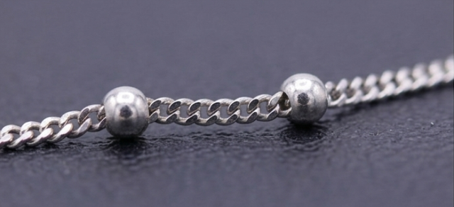 Gyary Dainty Bead Station Silver Chain for Women