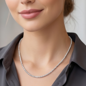 Gyary Radiance Silver Sparkle Chain for Women