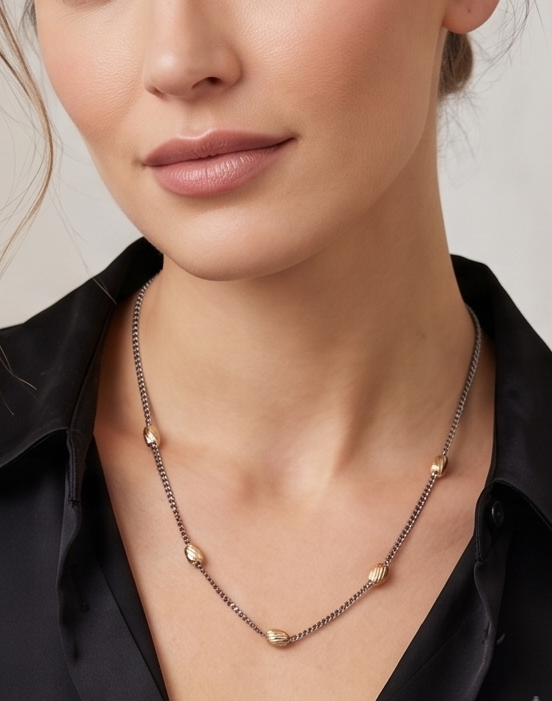 Gyary Aurora Dual-Tone Beaded Chain for Women