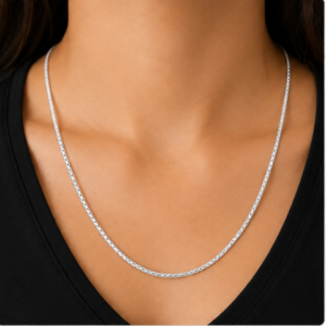 Gyary Stellar Diamond-Cut Silver Chain for Women