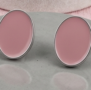 Gyary Blush Oval Stud Earrings