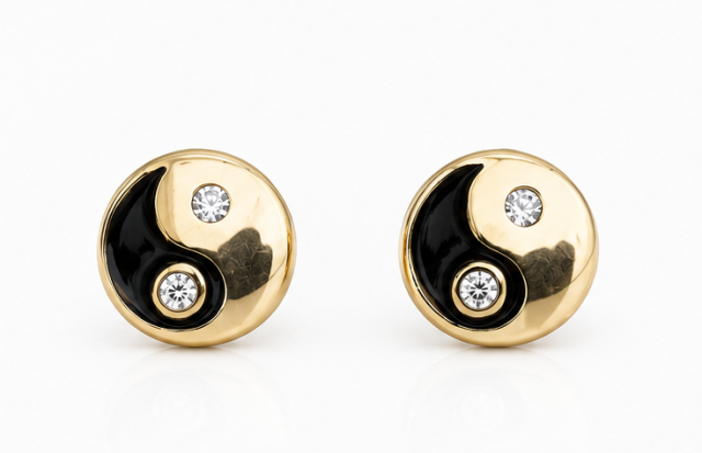Gyary Harmony Yin Yang Stud Earrings