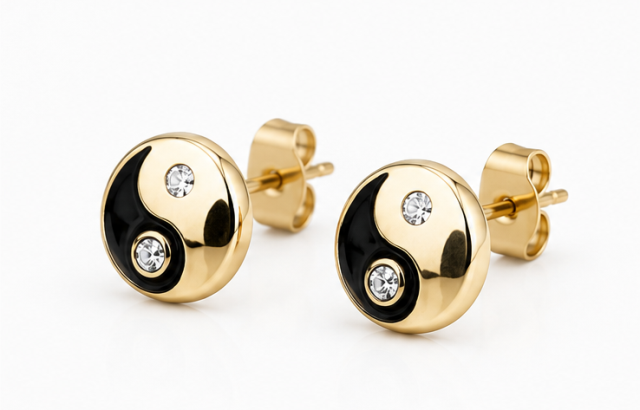 Gyary Harmony Yin Yang Stud Earrings