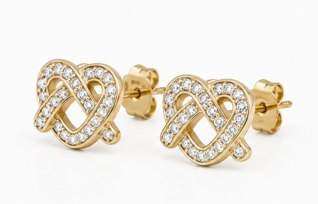 Gyary Infinity Sparkle Stud Earrings