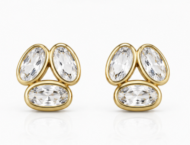 Gyary Trio Sparkle Stud Earrings
