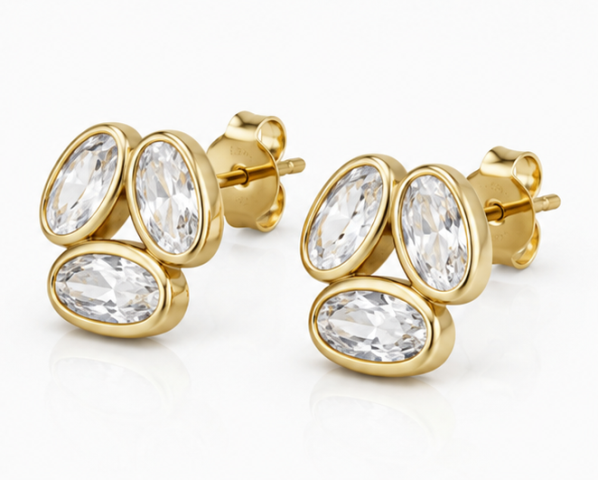Gyary Trio Sparkle Stud Earrings