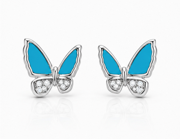 Gyary Azure Butterfly Stud Earrings