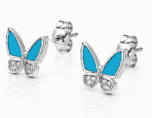 Gyary Azure Butterfly Stud Earrings