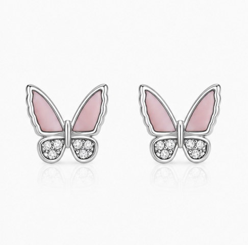 Gyary Blush Butterfly Stud Earrings