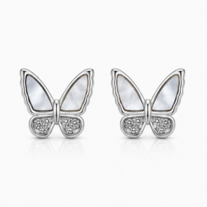 Gyary Pearl Wing Butterfly Stud Earrings