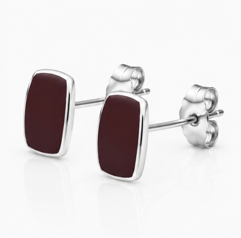 Gyary Crimson Elegance Stud Earrings