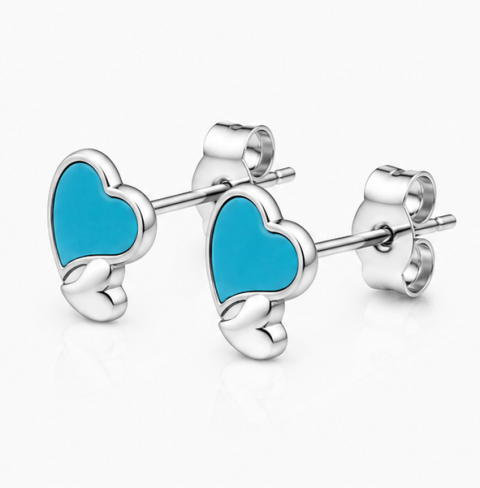 Gyary Ocean Heart Stud Earrings