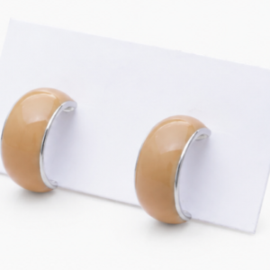 Gyary Peach Luxe Hoop Stud Earrings
