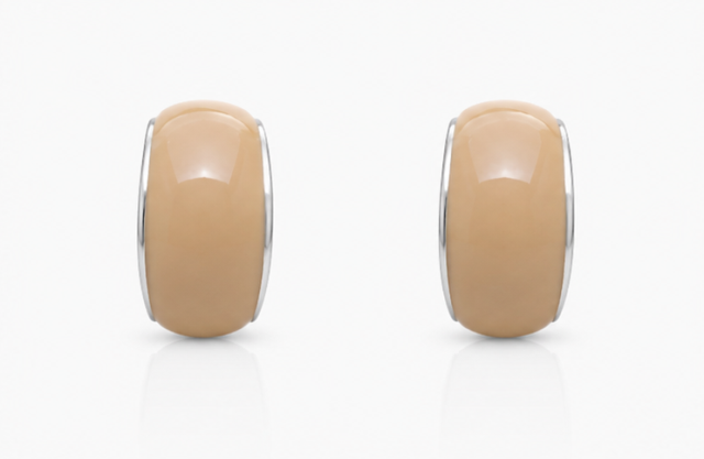 Gyary Peach Luxe Hoop Stud Earrings
